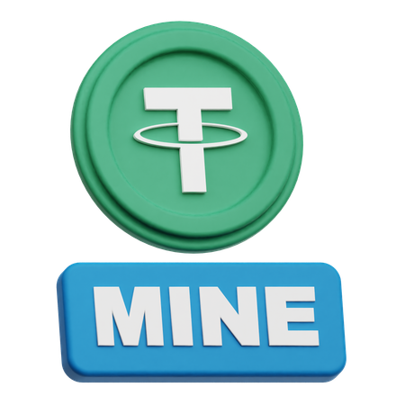 Tether Crypto Coin mine  3D Icon