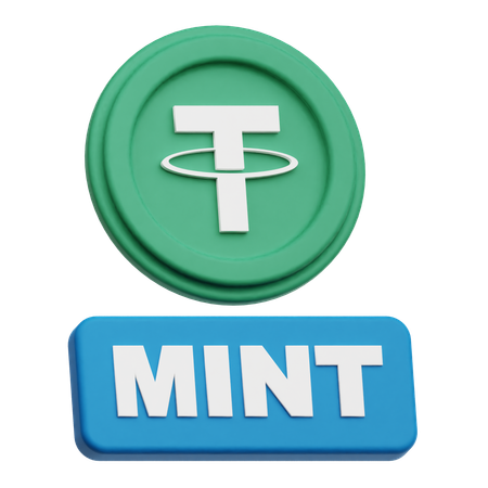 Tether Crypto Coin mint  3D Icon