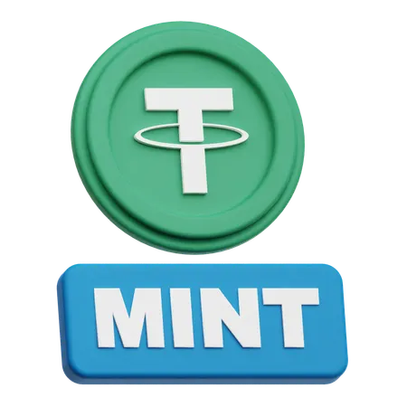 Tether Crypto Coin mint  3D Icon