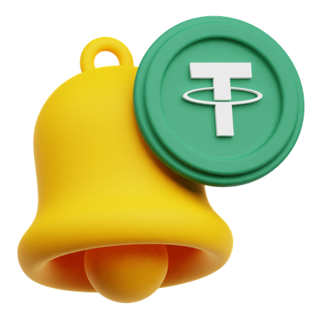 Tether Crypto Coin notification  3D Icon