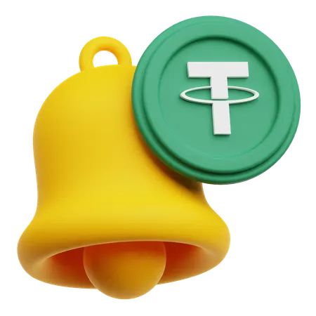 Tether Crypto Coin notification  3D Icon
