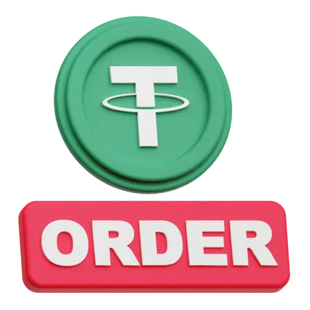 Tether Crypto Coin order  3D Icon