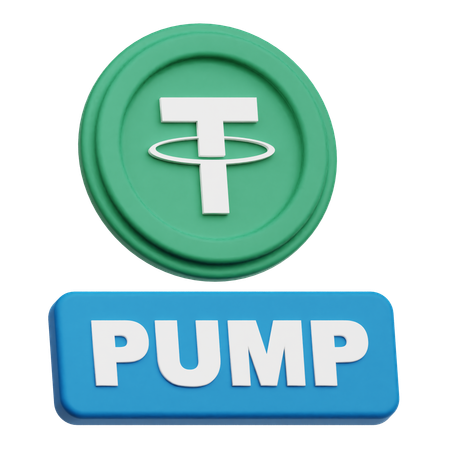 Tether Crypto Coin pump  3D Icon