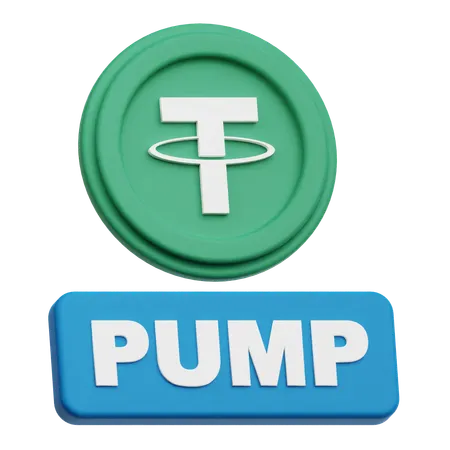 Tether Crypto Coin pump  3D Icon