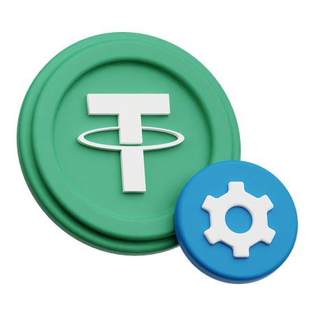 Tether Crypto Coin settings  3D Icon