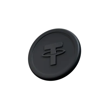 Tether crypto coin side view clay  3D Icon