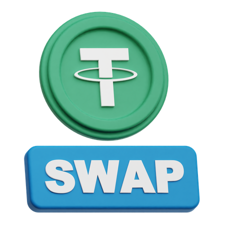 Tether Crypto Coin swap  3D Icon