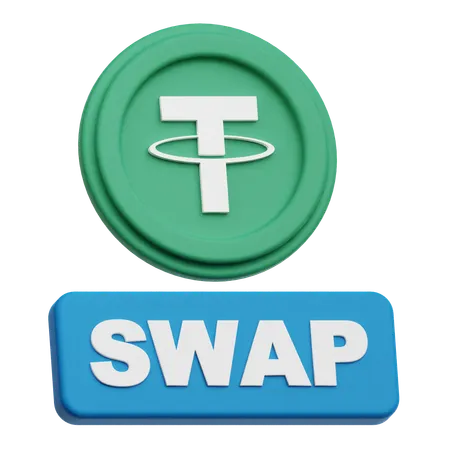 Tether Crypto Coin swap  3D Icon