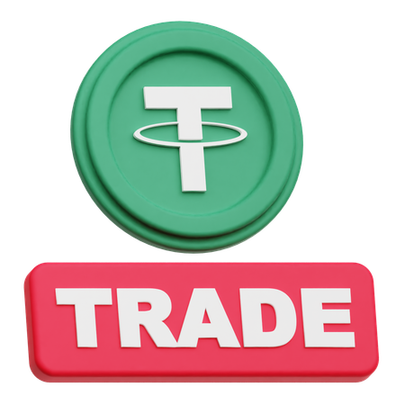 Tether Crypto Coin trading  3D Icon