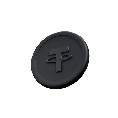 Arcilla de vista lateral de moneda criptográfica Tether  3D Icon