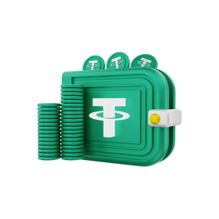 Tether crypto wallet  3D Icon