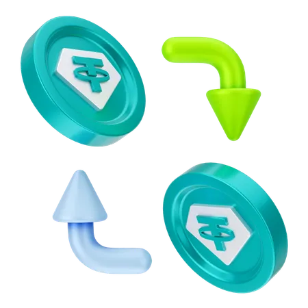 Tether exchange  3D Icon