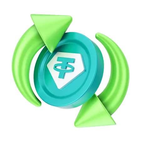 Tether exchange  3D Icon