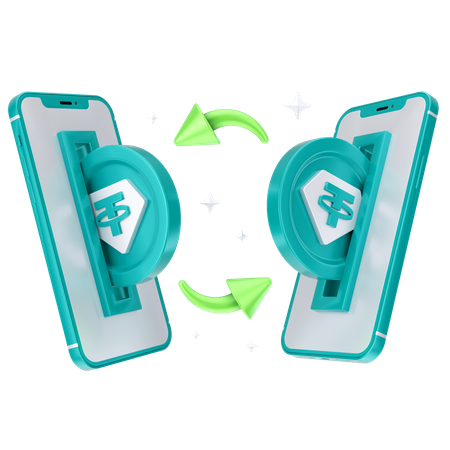 Tether exchange  3D Icon