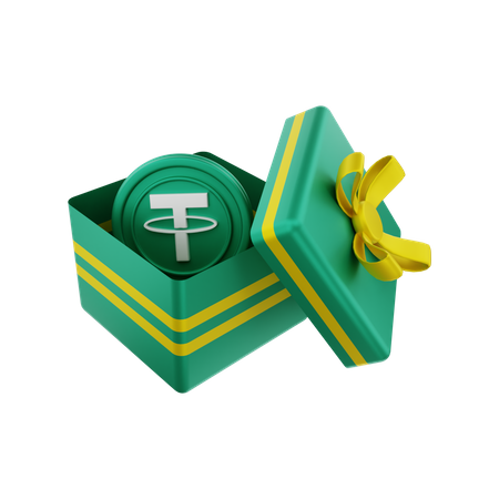 Tether gift box  3D Icon
