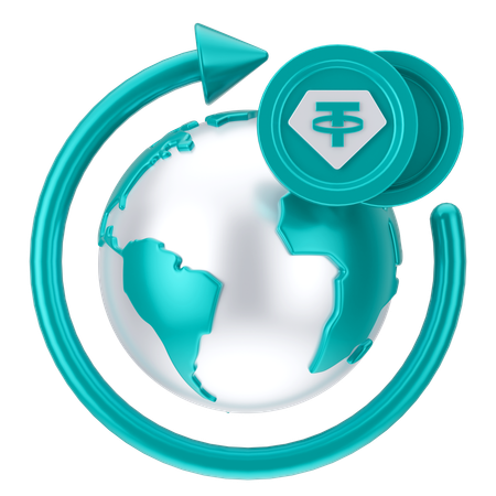 Tether global network  3D Icon