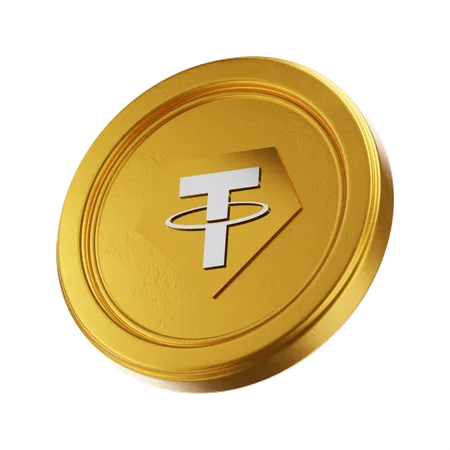 Tether Gold 3 D Coin 3 D Crypto Coin 3D Icon