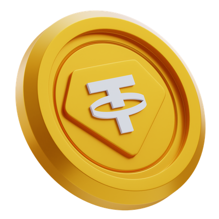 Tether Gold Cryptocurrency  3D Icon