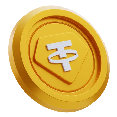 Tether Gold Cryptocurrency  3D Icon