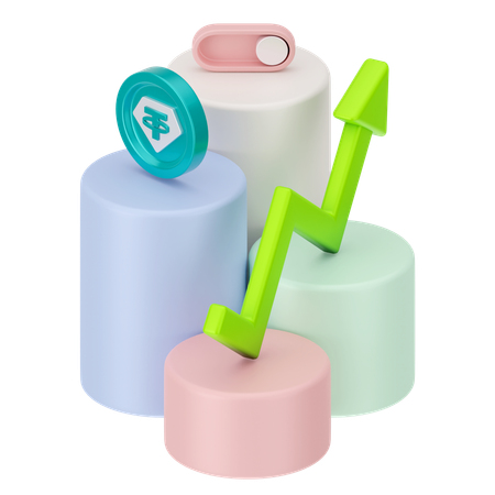 Tether growth  3D Icon