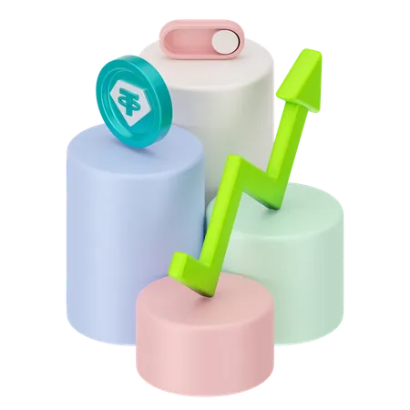 Tether growth  3D Icon