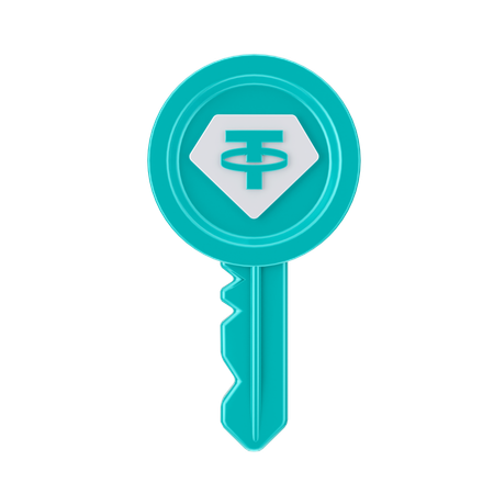 Tether key  3D Icon