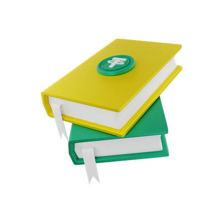 Tether knowledge books  3D Illustration