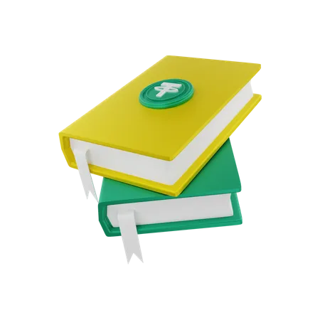 Tether knowledge books  3D Illustration