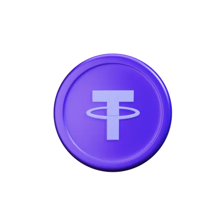 Tether-Kryptomünze Light  3D Icon