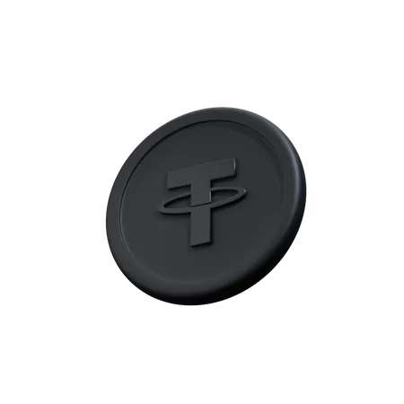 Tether-Kryptomünze, Seitenansicht, Ton  3D Icon