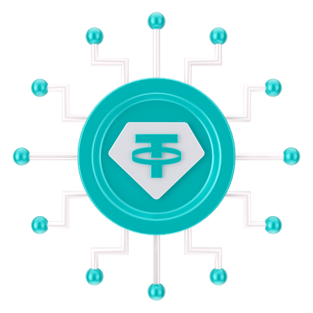 Tether-Netzwerk  3D Icon