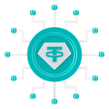 Tether-Netzwerk  3D Icon