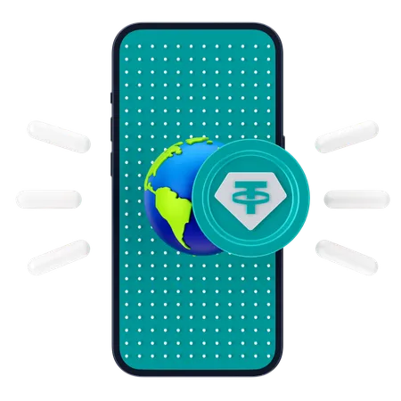 Tether payment  3D Icon