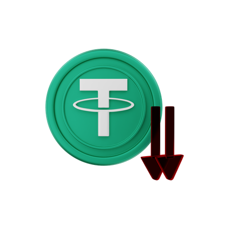 Tether price down  3D Icon