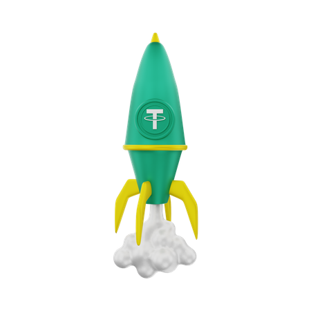 Tether startup 3D Illustration
