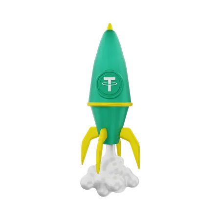 Tether startup  3D Illustration