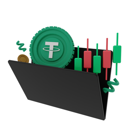 Tether Treading Folder  3D Illustration