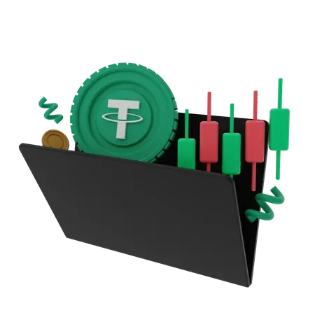 Tether Treading Folder  3D Illustration