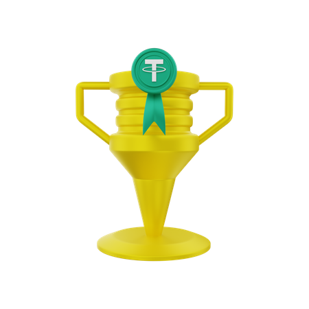Tether trophy  3D Illustration