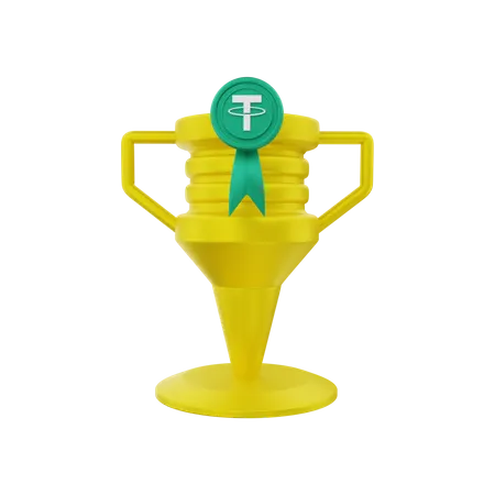 Tether trophy  3D Illustration