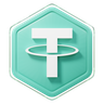 tether usd usdt badge 3d logo