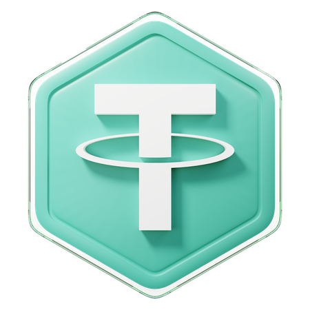 Tether (USDT) Badge 3D Illustration