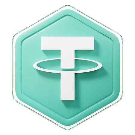 Tether (USDT) Badge 3D Illustration