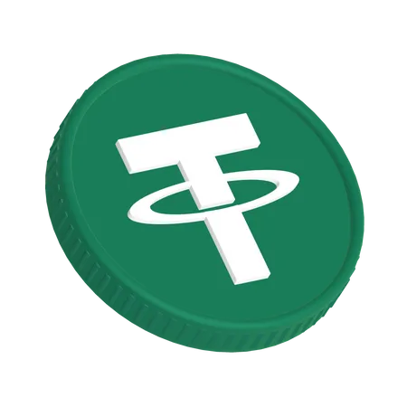 USDT Logotype Coin In Original Color Style 3D Icon