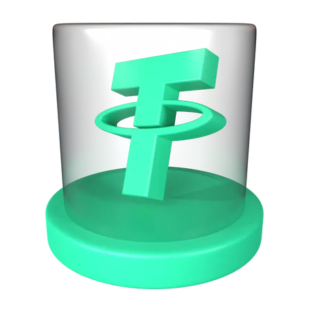 Tether USDT Crytpo Coin  3D Illustration