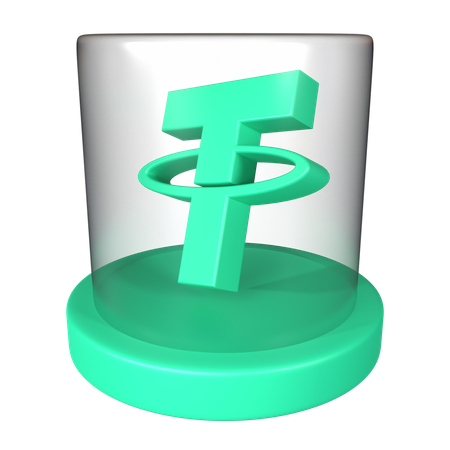 Tether USDT Crytpo Coin  3D Illustration