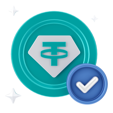 Tether verifiziert  3D Icon