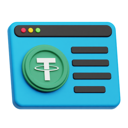 Tether Website  3D Icon