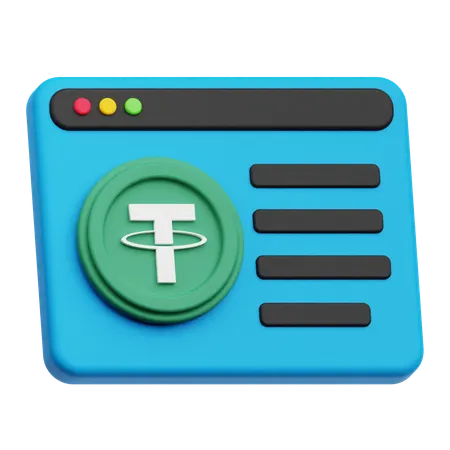 Tether Website  3D Icon