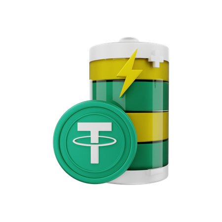 Tether with battery energy  3D Icon